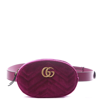Gucci Velvet Matelasse GG Marmont Belt Bag 85 34 Fuchsia Violet Cyclamen 1 of 13