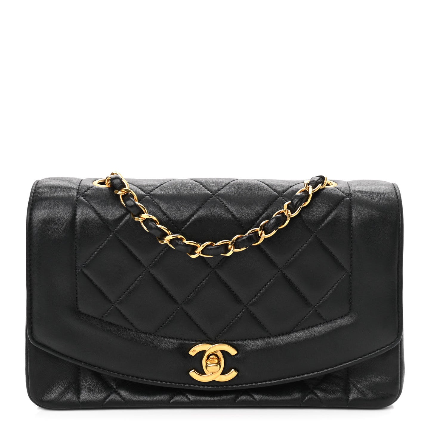 Lambskin Quilted Small Single Flap Black