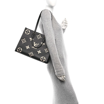 Louis Vuitton Empreinte Monogram Giant Onthego MM Black Beige 2 of 9