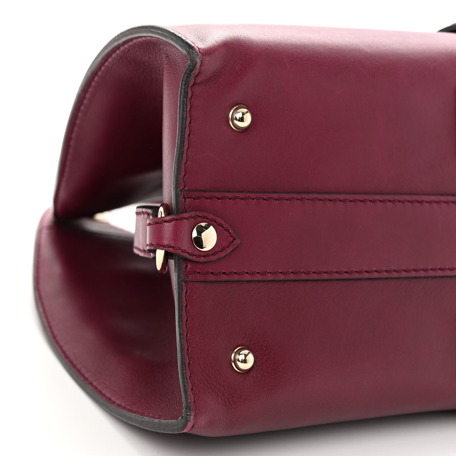 Gucci Calfskin Medium Stirrup Top Handle Bag Cherry Gloss 8 of 11
