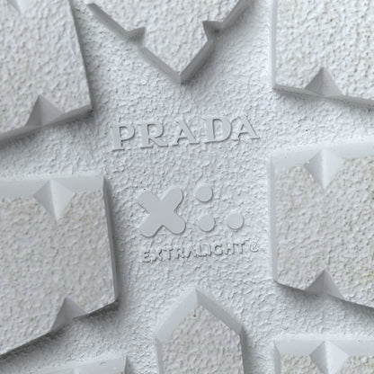 Prada Terry Cloth Logo Lug Sole 20mm Slide Sandals 38 Petalo Black 7 of 7