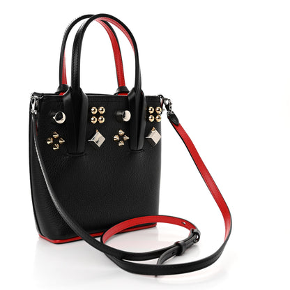 Christian Louboutin Calfskin Loubinthesky Spikes Mini North South Cabata Tote Black 3 of 10