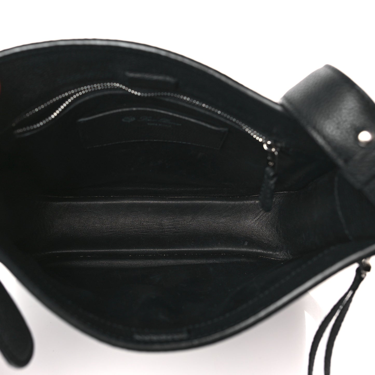 Grained Calfskin Fleur Crossbody Black
