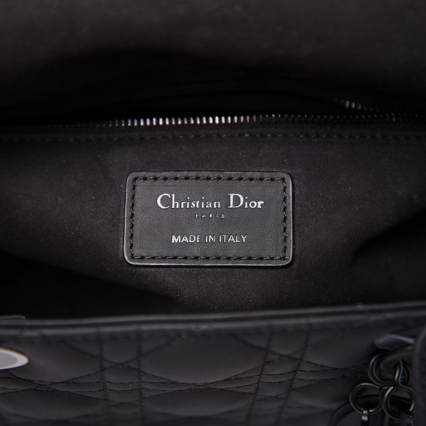 Ultra Matte Calfskin Cannage Medium Lady Dior Black
