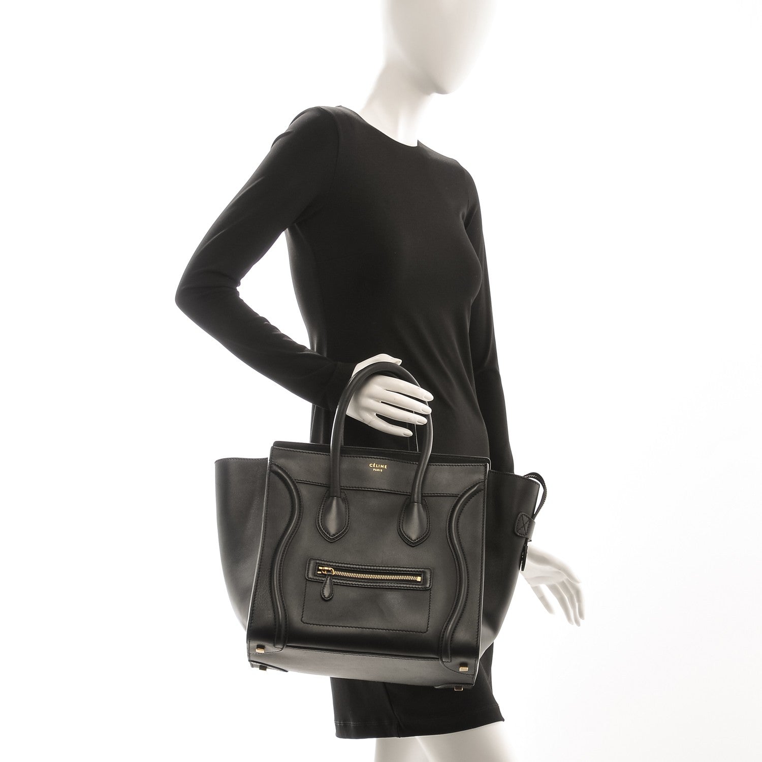 Celine Smooth Calfskin Mini Luggage Black 2 of 6
