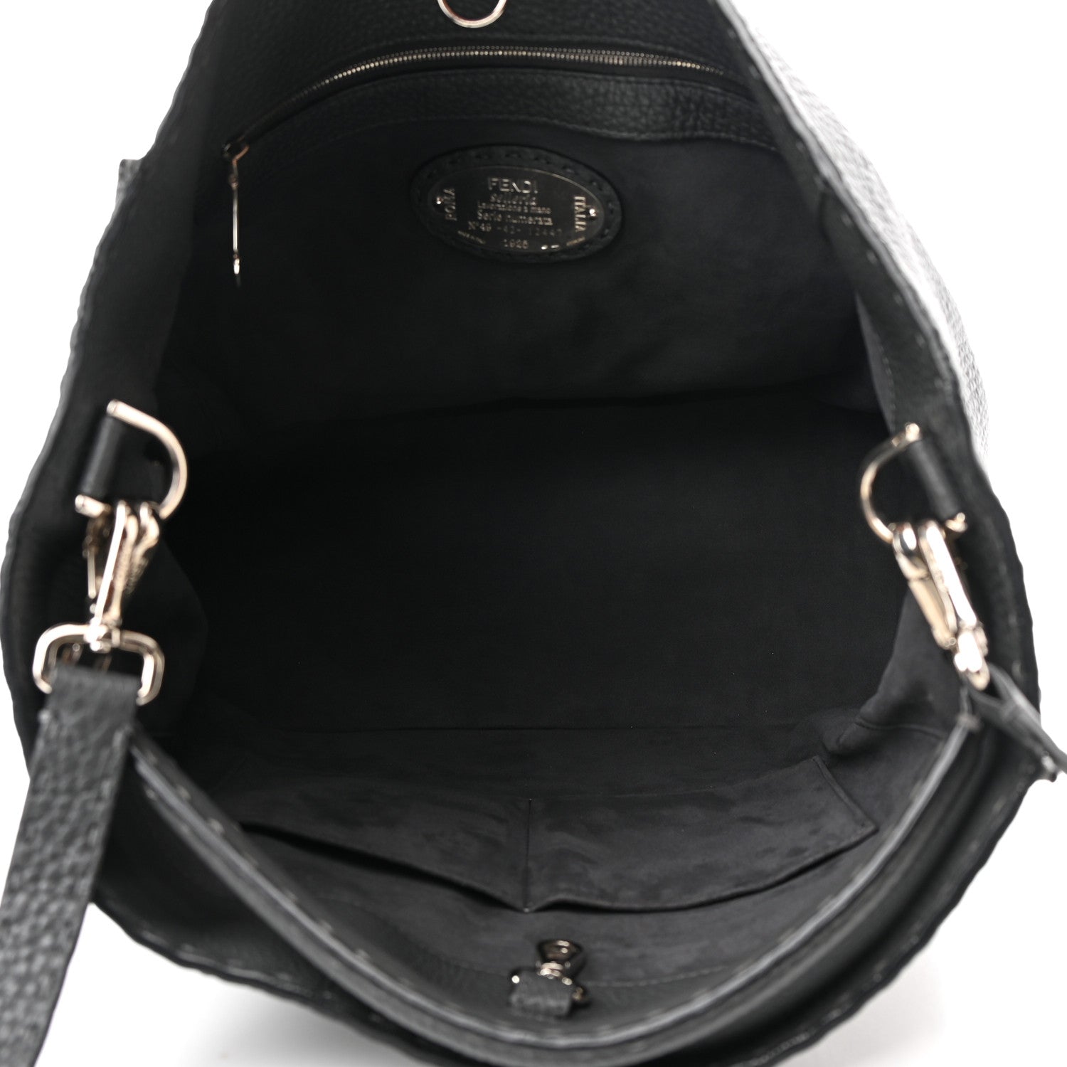 Fendi Cuoio Romano Selleria Large Anna Bucket Bag Asfalto 5 of 11