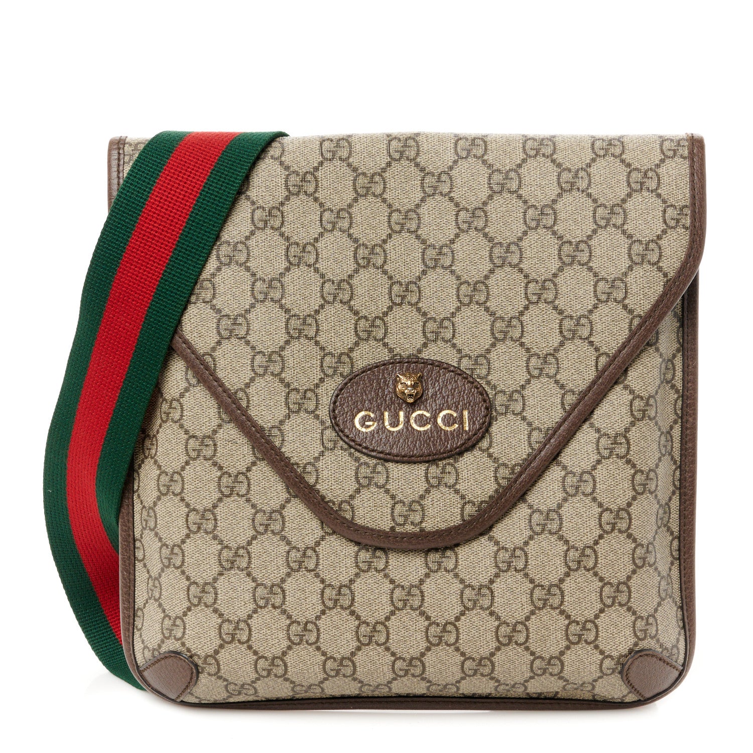 Gucci GG Supreme Monogram Web Medium Neo Vintage Flap Messenger Bag Beige New Acero 1 of 11