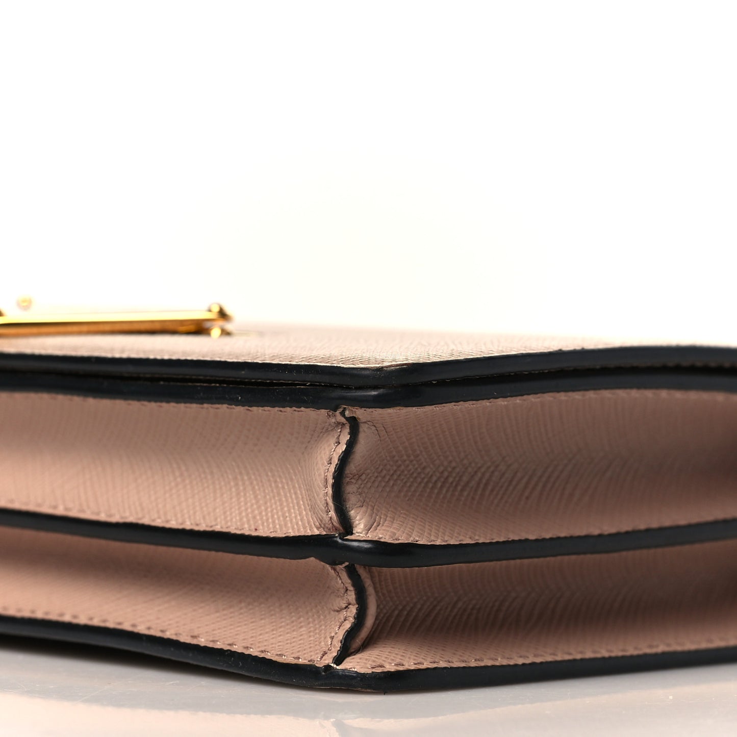 Saffiano Bandoliera Flip Lock Chain Crossbody Bag Cipria