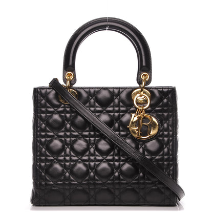 Christian Dior Lambskin Cannage Medium Lady Dior Black 1 of 7
