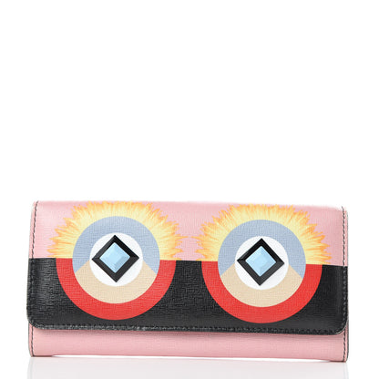 Fendi Vitello Elite Century Hypnoteyes Studded Continental Wallet Bubblegum Multicolor 1 of 15