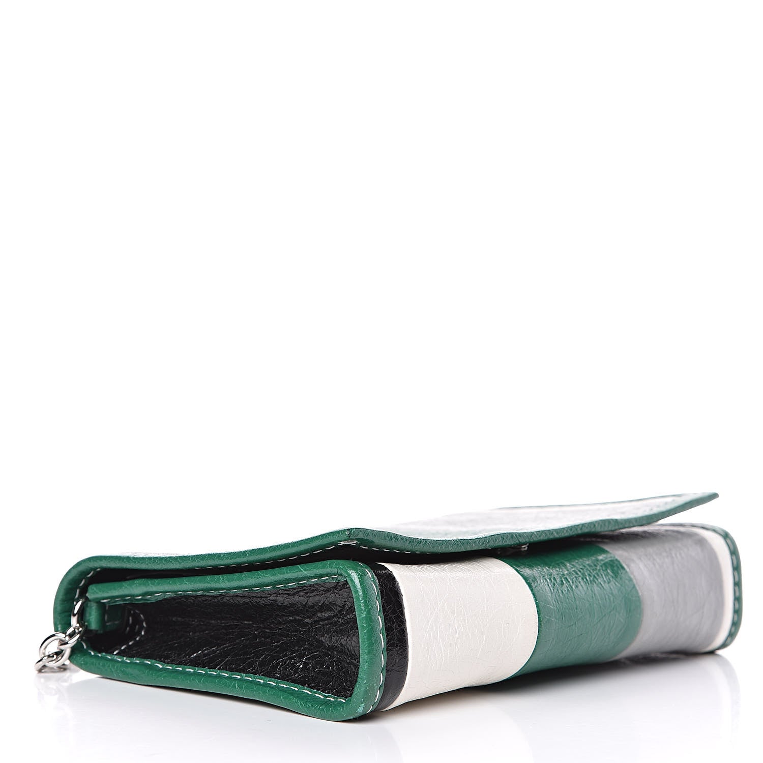 Balenciaga Agneau Arena Multicolore Bazar Chain Shoulder Bag Green Grey Black 4 of 10
