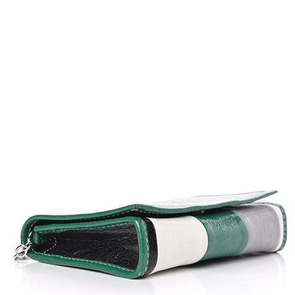 Balenciaga Agneau Arena Multicolore Bazar Chain Shoulder Bag Green Grey Black 4 of 10
