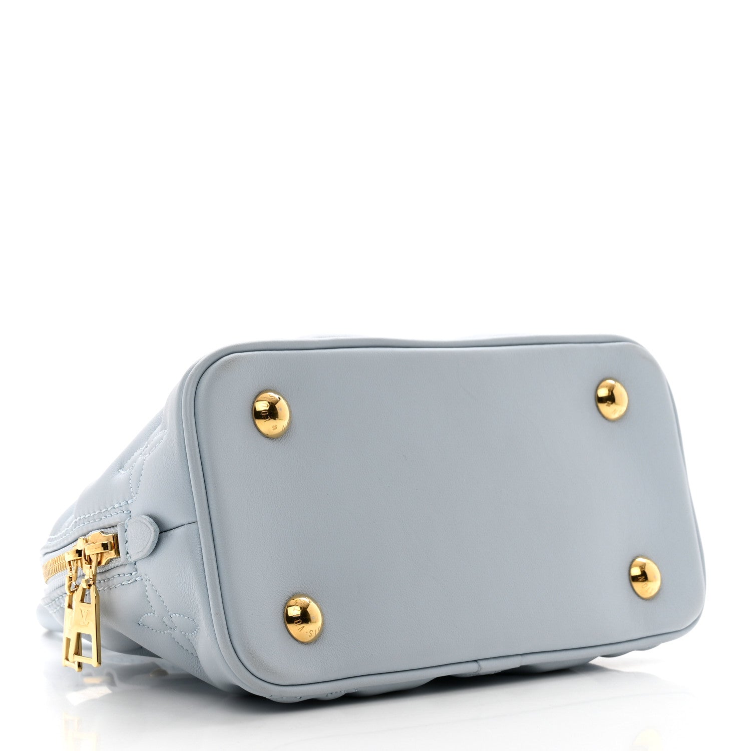 Louis Vuitton Calfskin Bubblegram Alma BB Ice Blue 4 of 9
