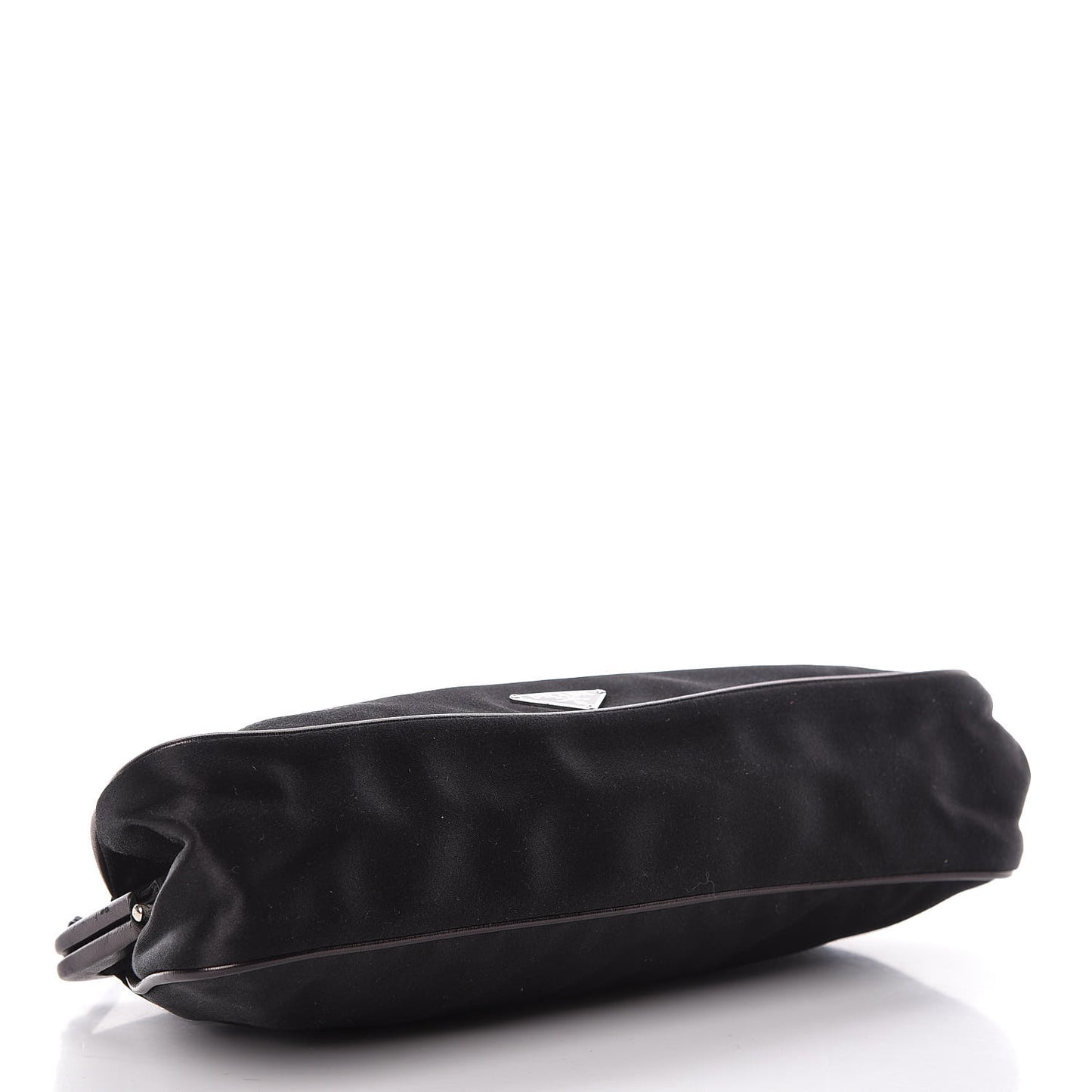 Satin Kisslock Clutch Black
