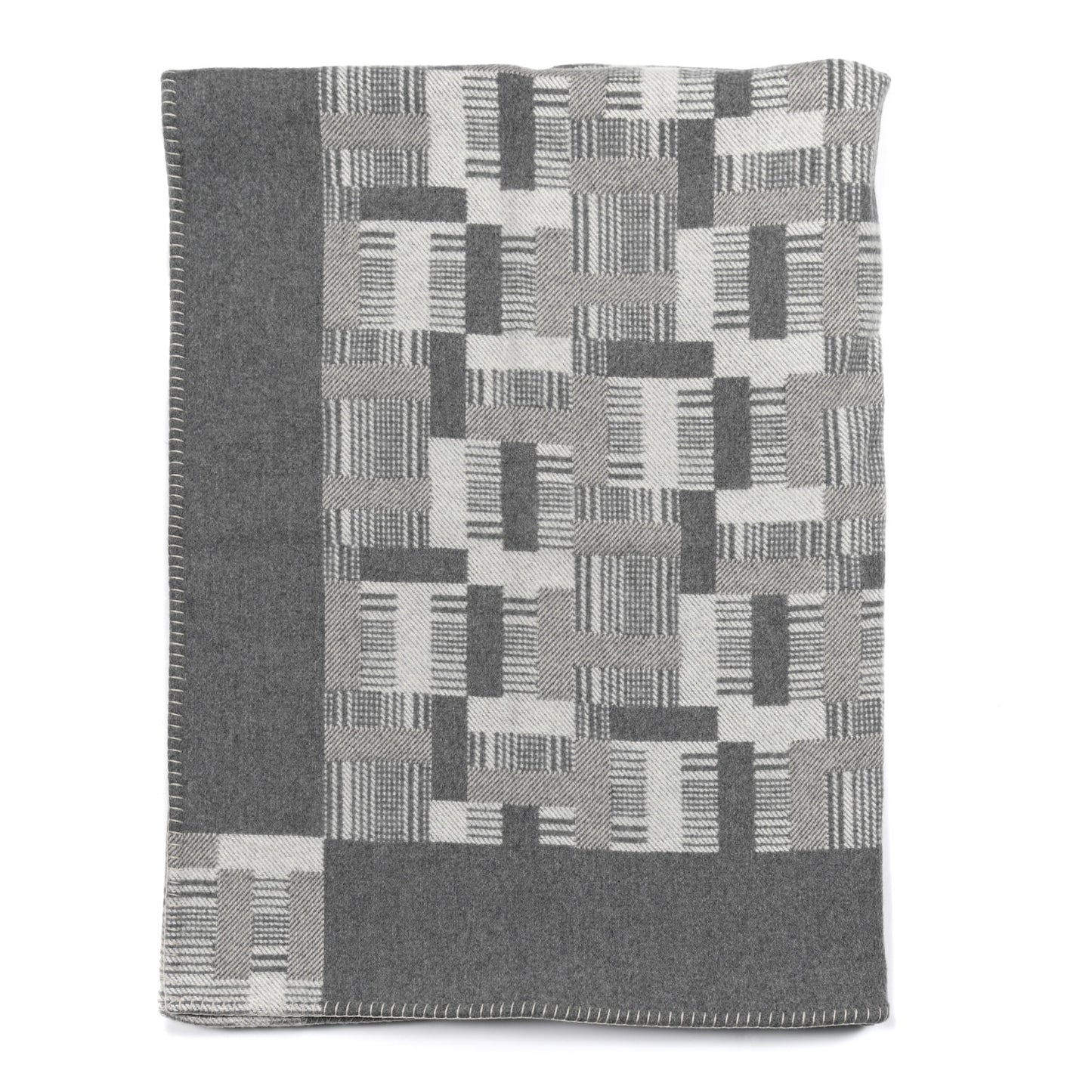 Wool Cashmere Avalon Paper Block Blanket Gris Acier