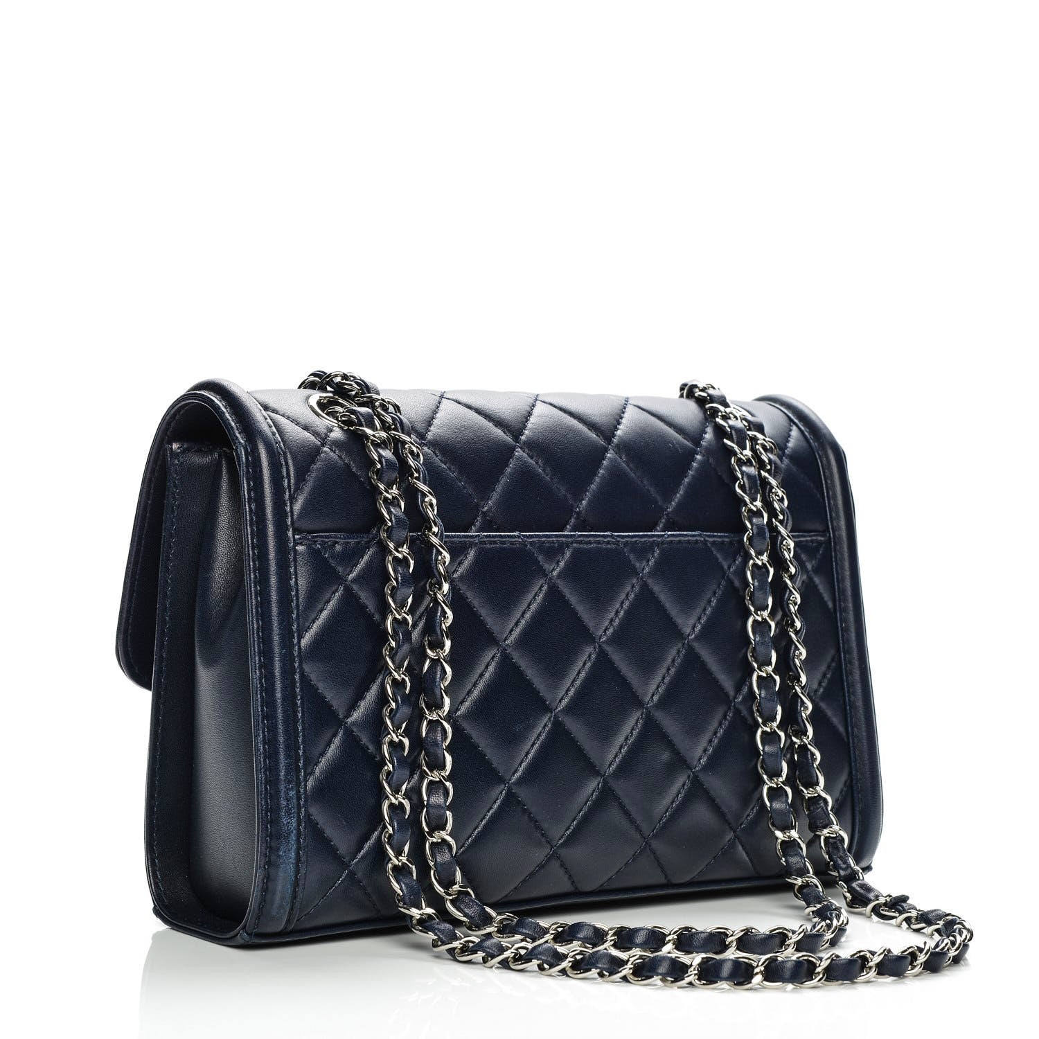 Chanel Lambskin Quilted Small Geometric Flap Navy 3 of 7