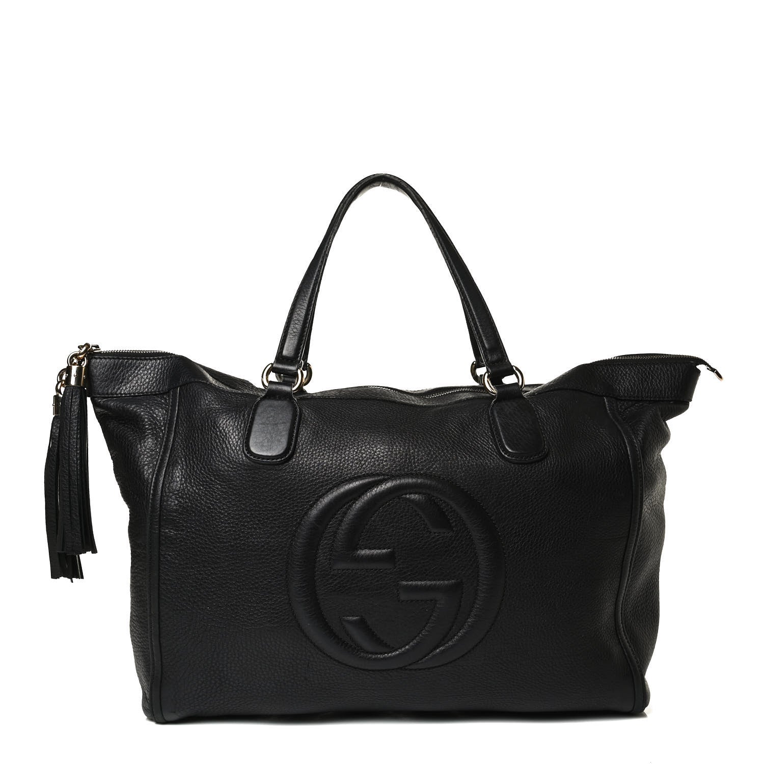 Gucci Pebbled Calfskin Large Soho Top Handle Bag Black 1 of 12
