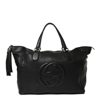 Gucci Pebbled Calfskin Large Soho Top Handle Bag Black 1 of 12