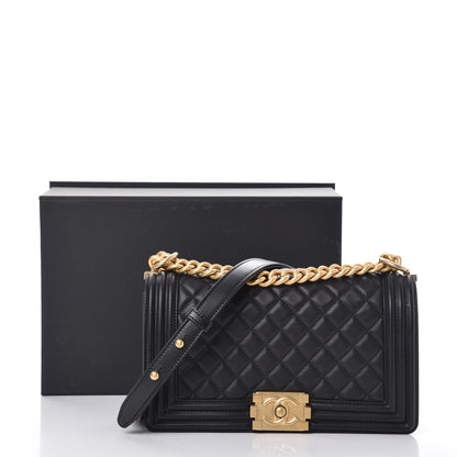 Chanel Calfskin Quilted Medium Boy Flap Black 9 of 9