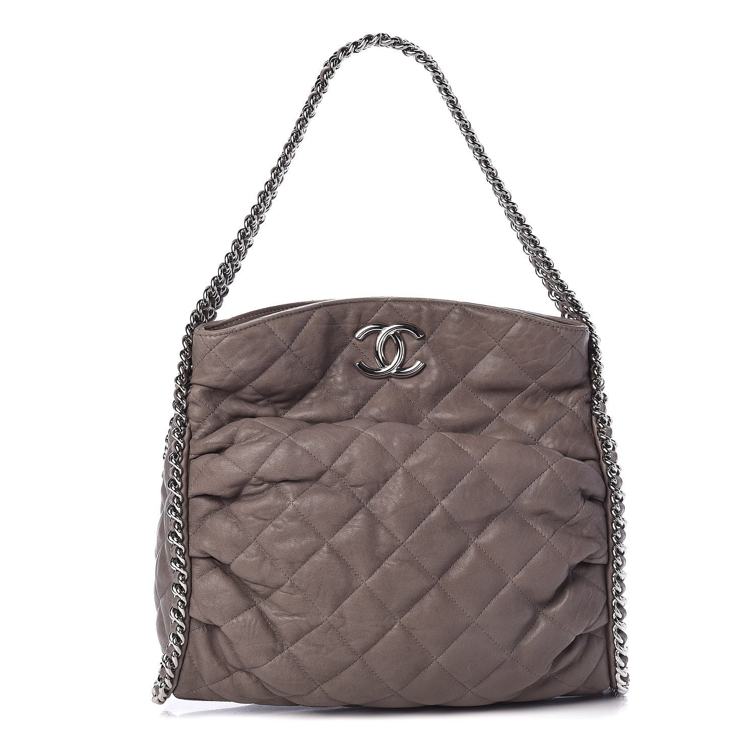 Chanel Washed Lambskin Chain Around Hobo Grey 1 of 10