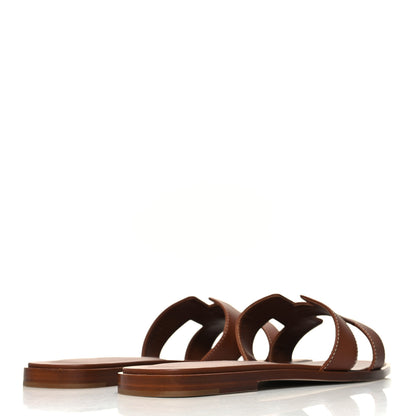 Hermes Box Calfskin Oran Sandals 41 Gold 4 of 8