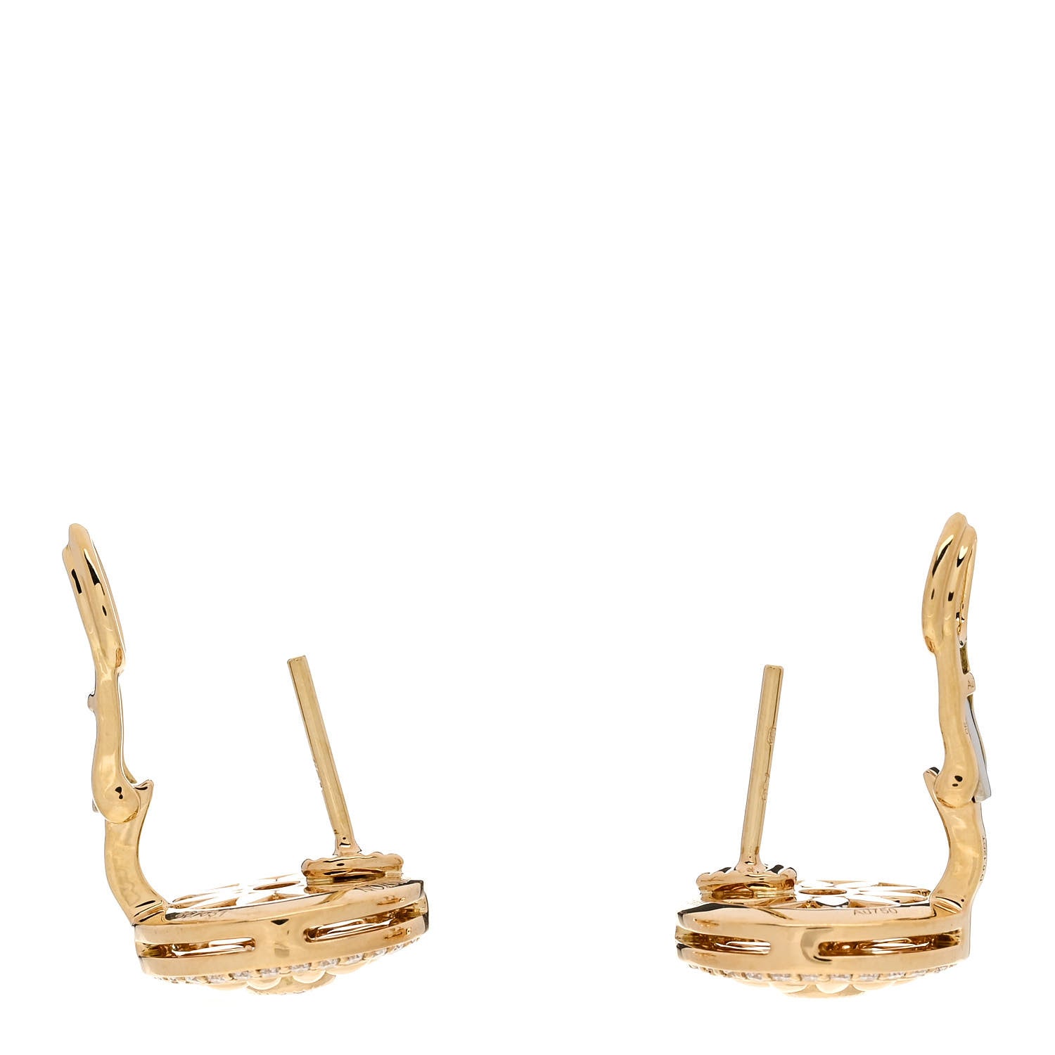 Harry Winston 18K Yellow Gold Diamond Winston Gates Earrings 3 of 5