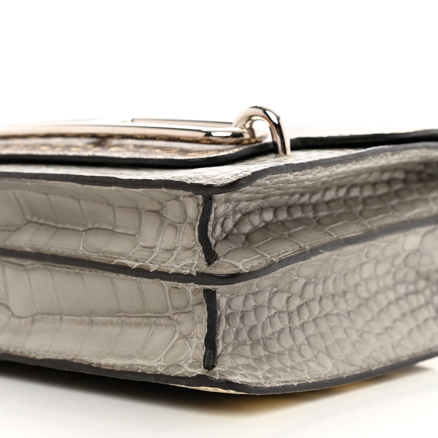 Hermes Matte Alligator Lizard Mini Sac Roulis Ombre Gris Perle 8 of 8