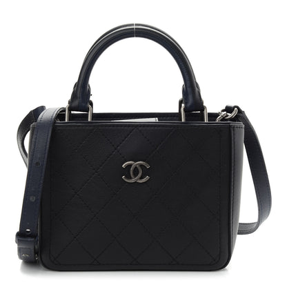 Chanel Bullskin Stitched Bi-Color Small So Light Shoulder Bag Navy 1 of 9