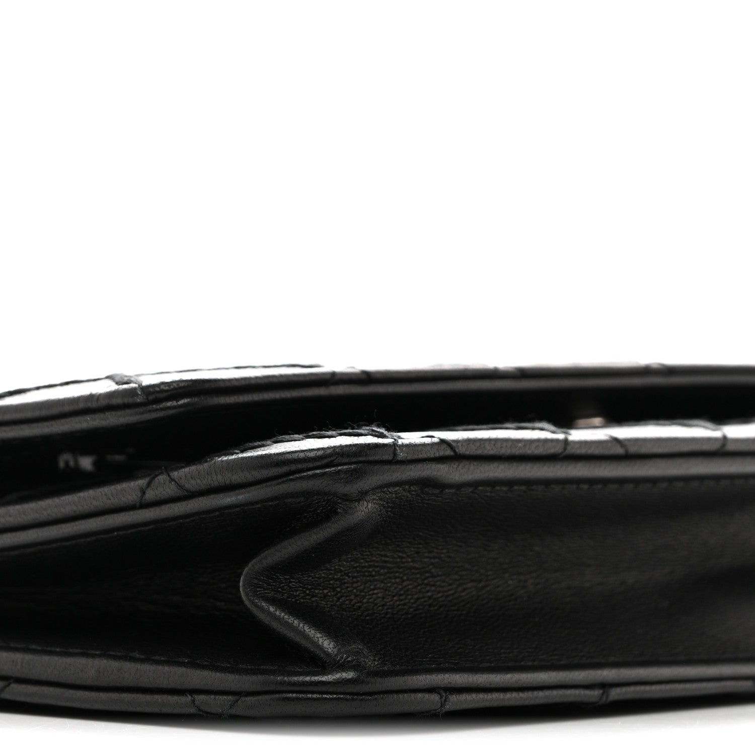 Chanel Calfskin Whipstitch Wallet On Chain WOC Black 10 of 11