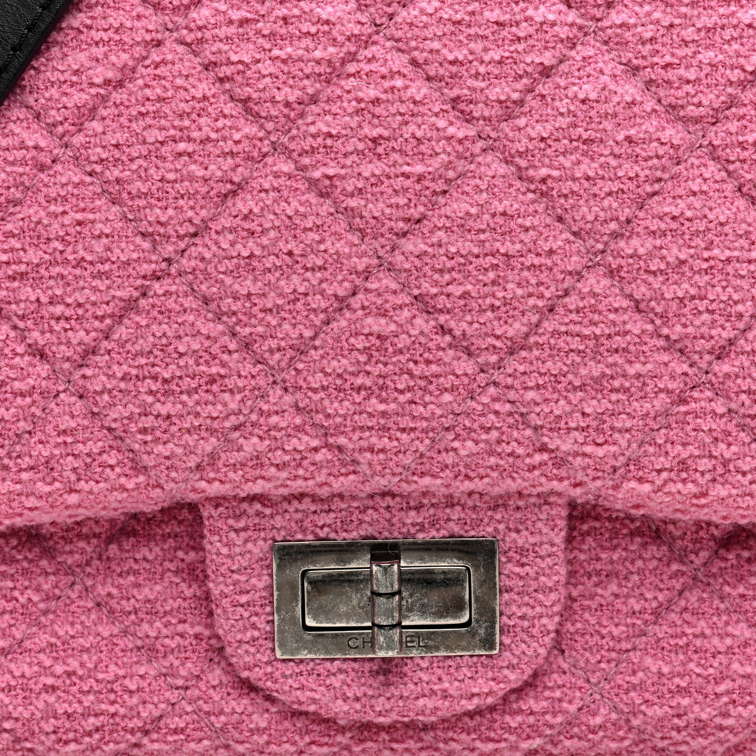 Chanel Easy Tweed Jumbo Reissue Messenger Flap Pink Black 8 of 10