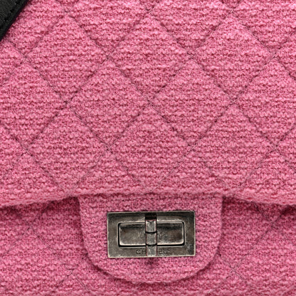 Chanel Easy Tweed Jumbo Reissue Messenger Flap Pink Black 8 of 10