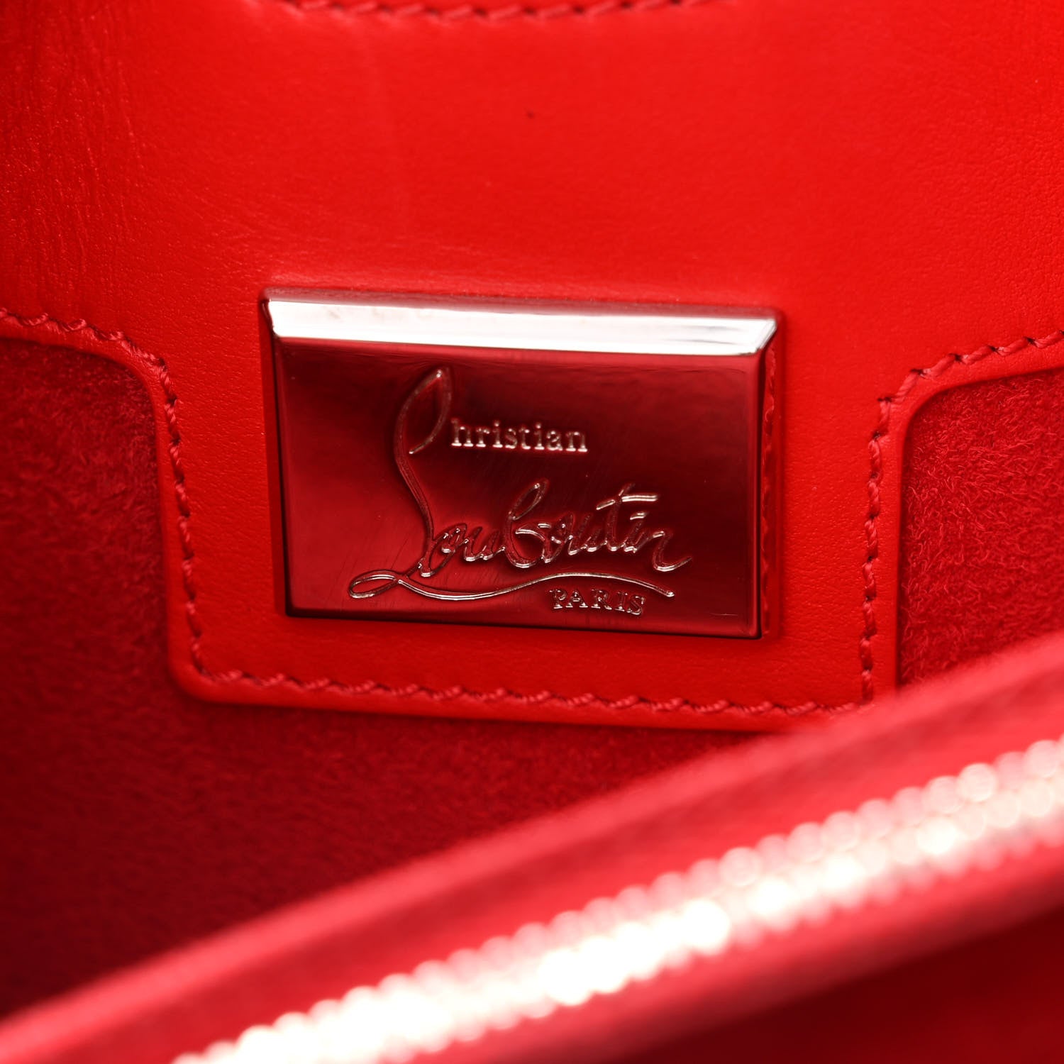 Christian Louboutin Calfskin Empire Patent Studded Medium Paloma 7 of 13
