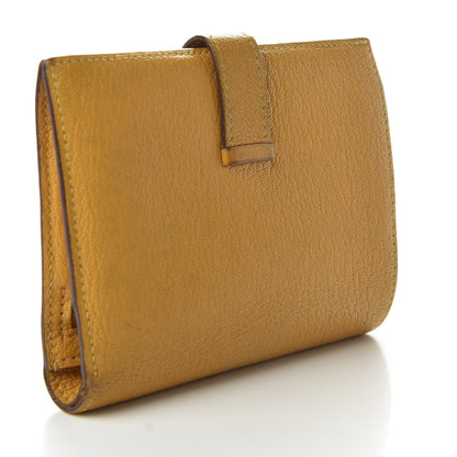 Hermes Chevre Mysore Bearn Compact Wallet Jaune Ambre 3 of 8