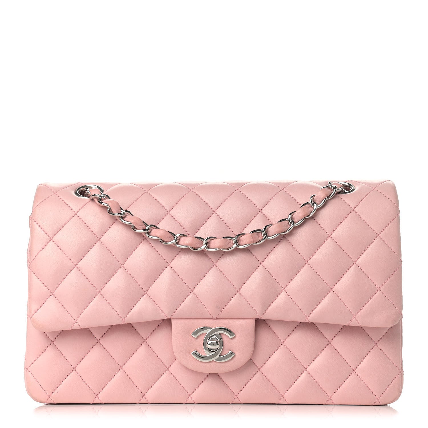 Chanel Lambskin Quilted Medium Double Flap Light Pink 1 of 18