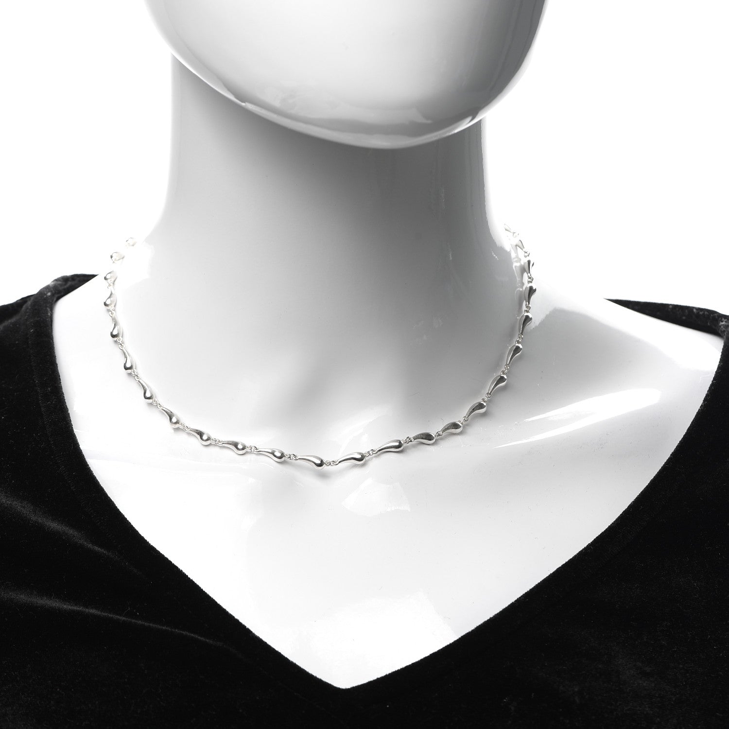 Tiffany Sterling Silver Elsa Peretti Teardrop Pendant Necklace 2 of 5