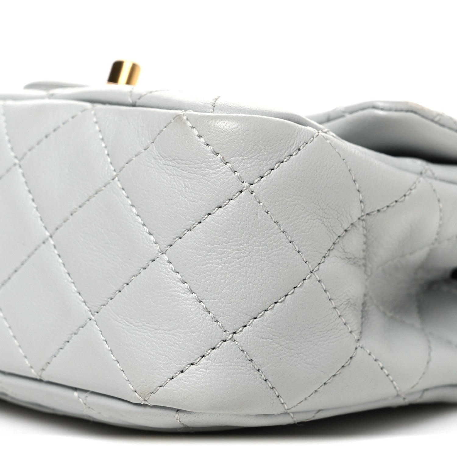 Chanel Lambskin Quilted Mini Pearl Crush Flap Light Grey 10 of 11