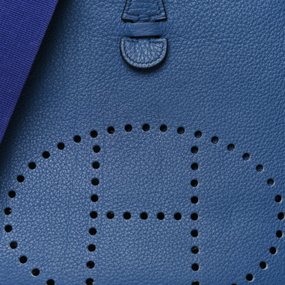 Hermes Taurillon Clemence Evelyne PM Bleu Brighton 8 of 11