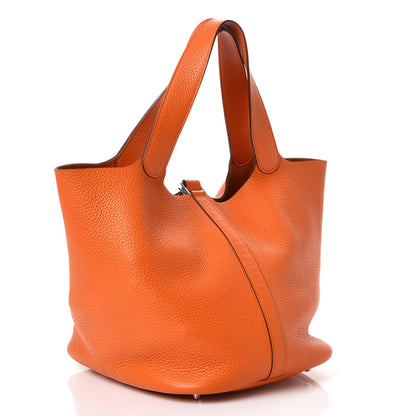 Hermes Taurillon Clemence Picotin Lock 26 GM Orange 3 of 7