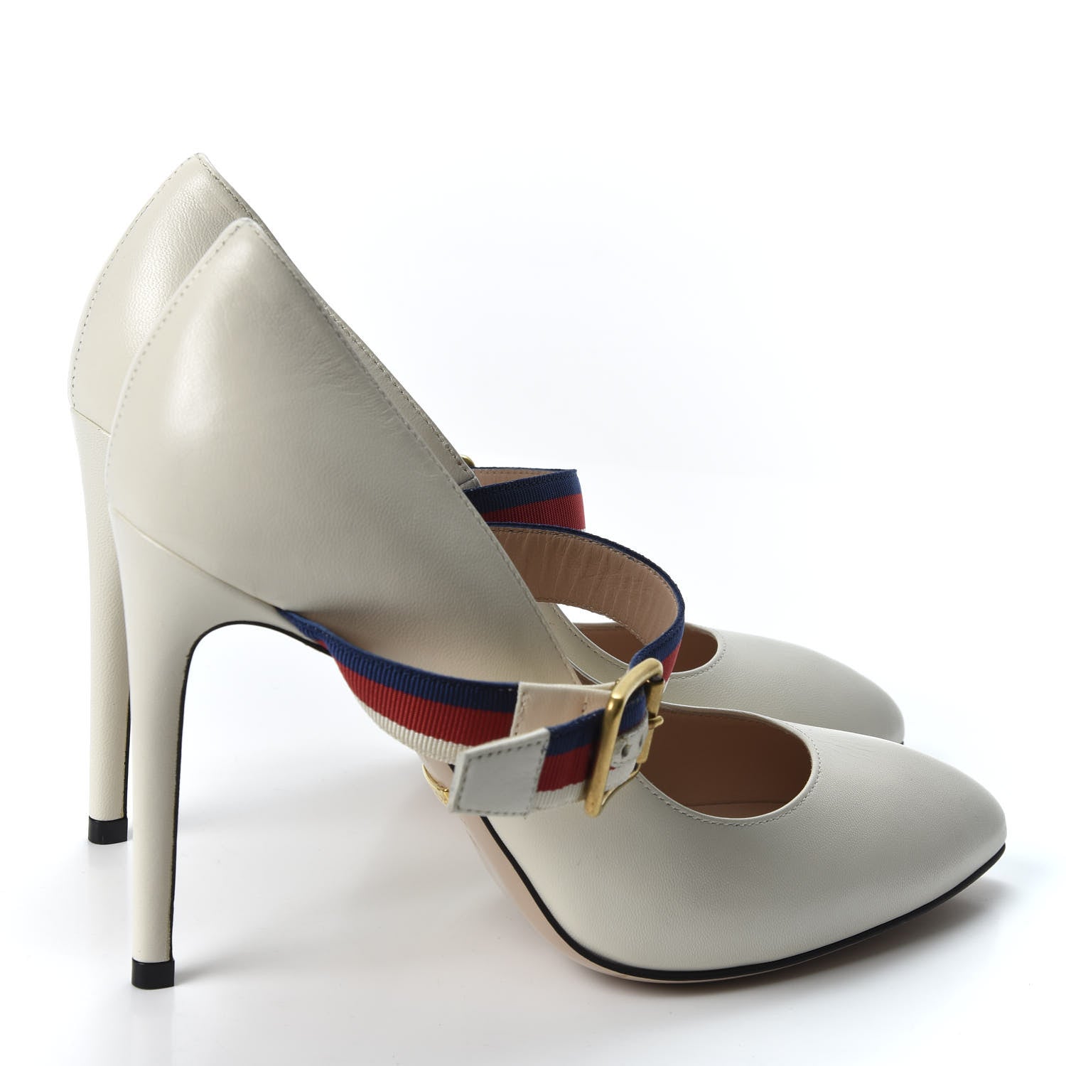 Gucci Malaga Kid Sylvie High Heel Pumps 36 White 4 of 9