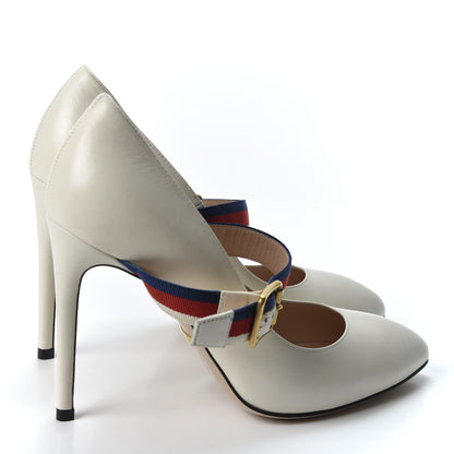 Gucci Malaga Kid Sylvie High Heel Pumps 36 White 4 of 9
