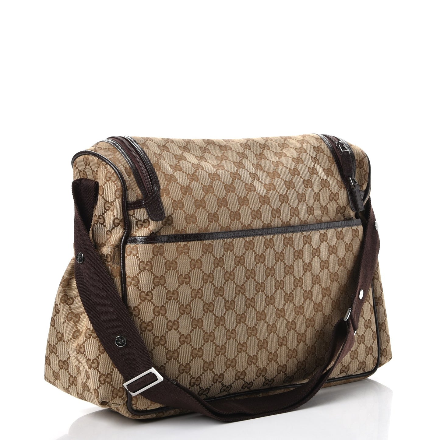 Monogram Natural Pigskin Large Diaper Bag Beige Ebony Cocoa Dark Chocolate