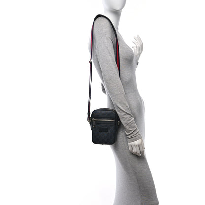 Gucci GG Supreme Monogram Appia Calfskin Web Small Camera Messenger Bag Black Grey 2 of 10
