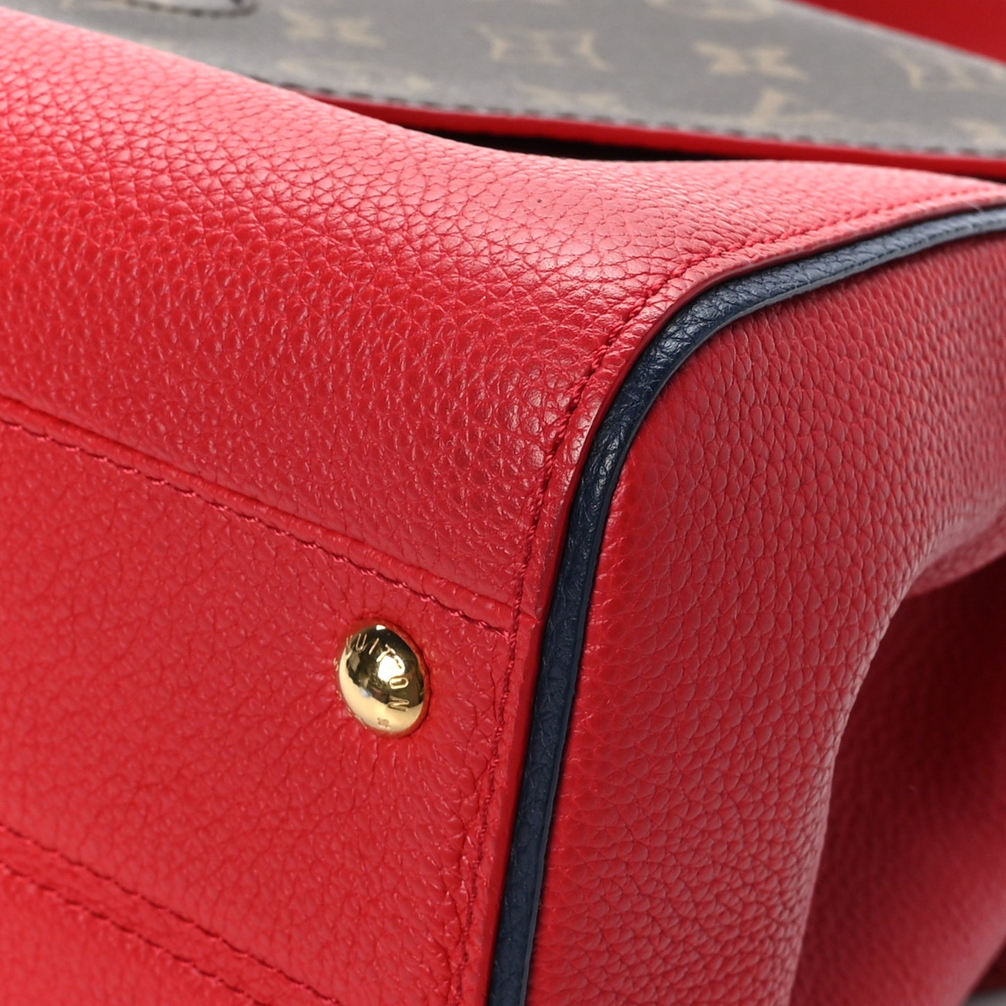 Grained Calfskin Monogram Double V Rubis