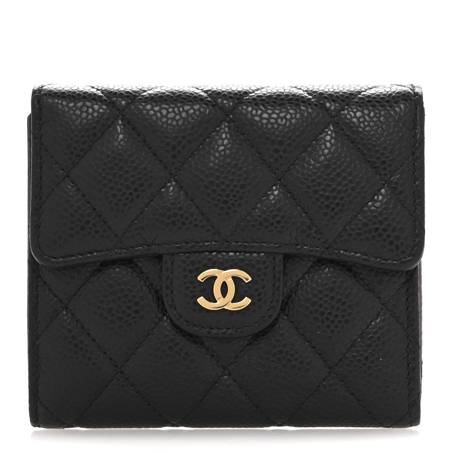 Chanel Caviar Quilted Compact Flap Wallet Black 1 of 10