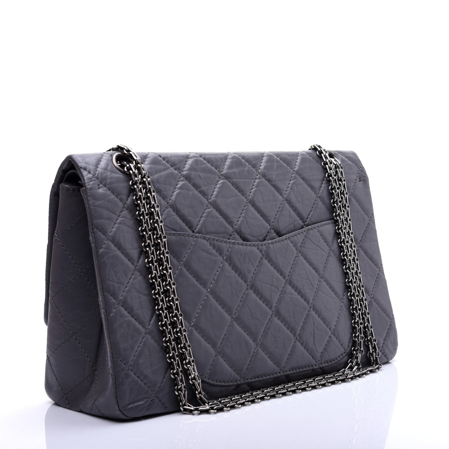 Aged Calfskin Quilted 2.55 Reissue 227 Flap Grey