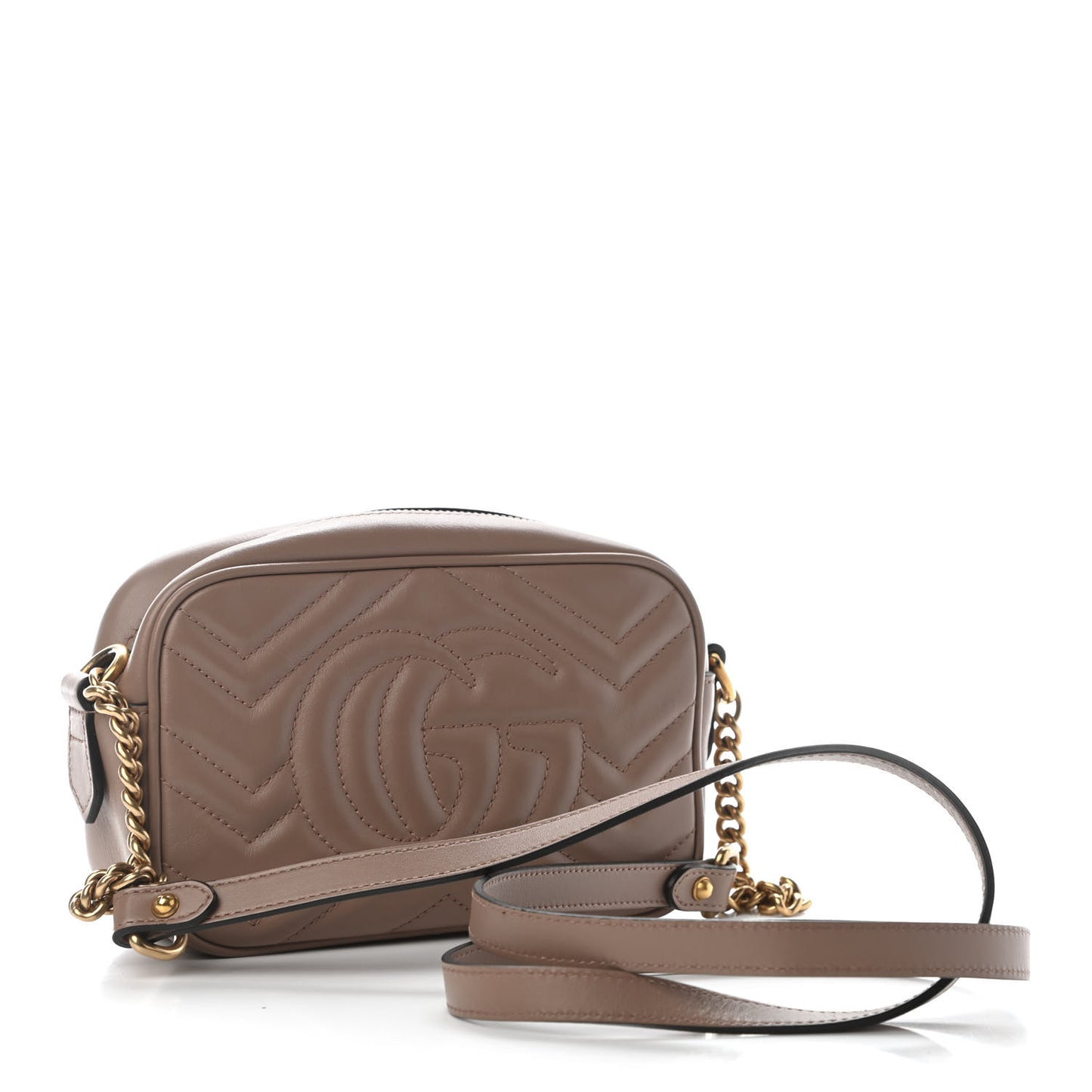 Calfskin Matelasse Mini GG Marmont Chain Shoulder Bag Porcelain Rose