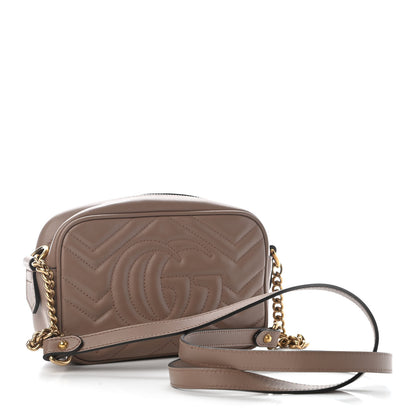 Gucci Calfskin Matelasse Mini GG Marmont Chain Shoulder Bag Porcelain Rose 3 of 9