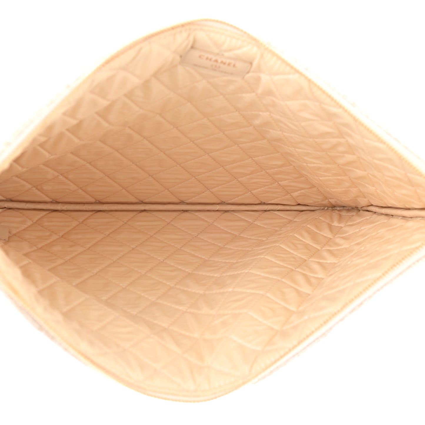Woven Raffia Large Deauville Pouch White