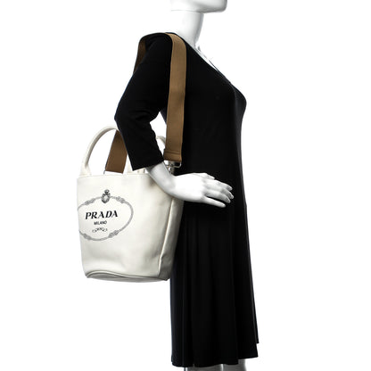 Prada Canapa Small Shopping Tote White 2 of 10
