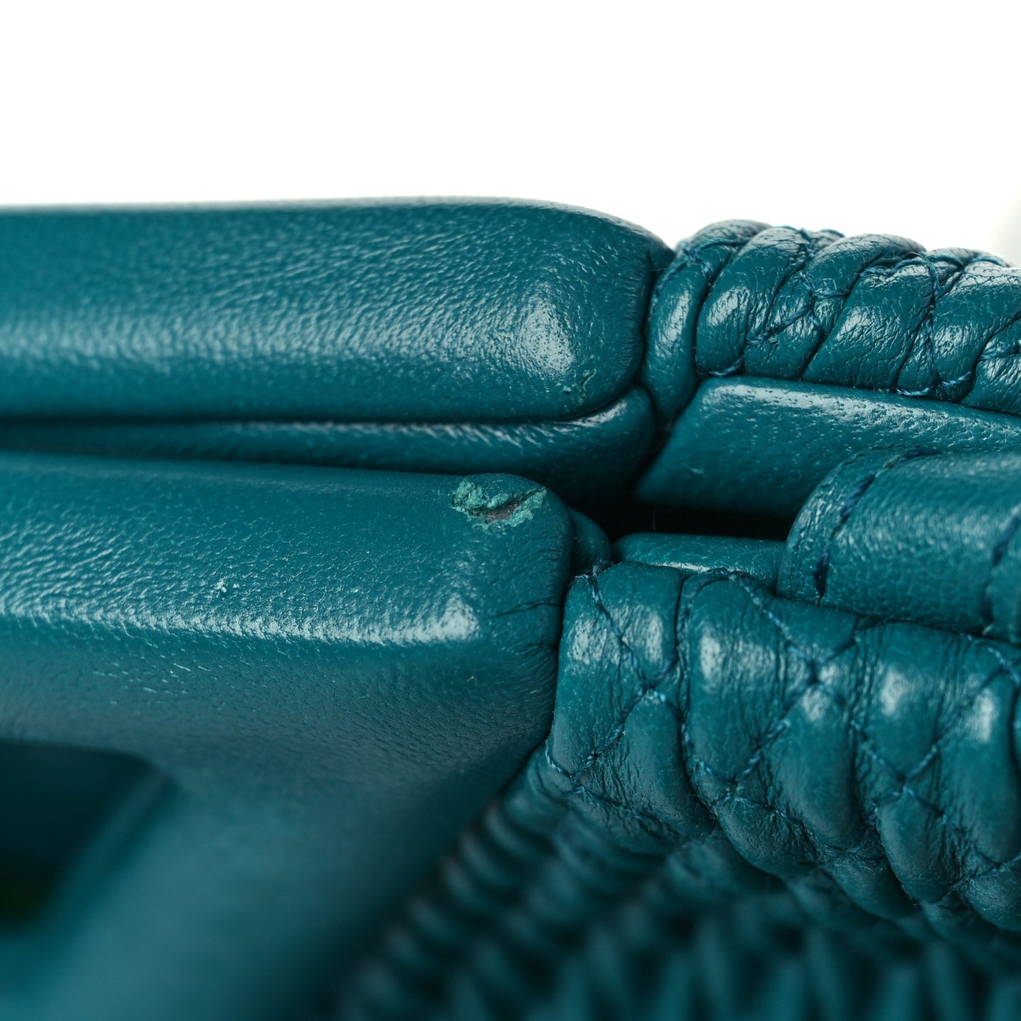 Lambskin Knit Small The Point Triangle Bag Mallard